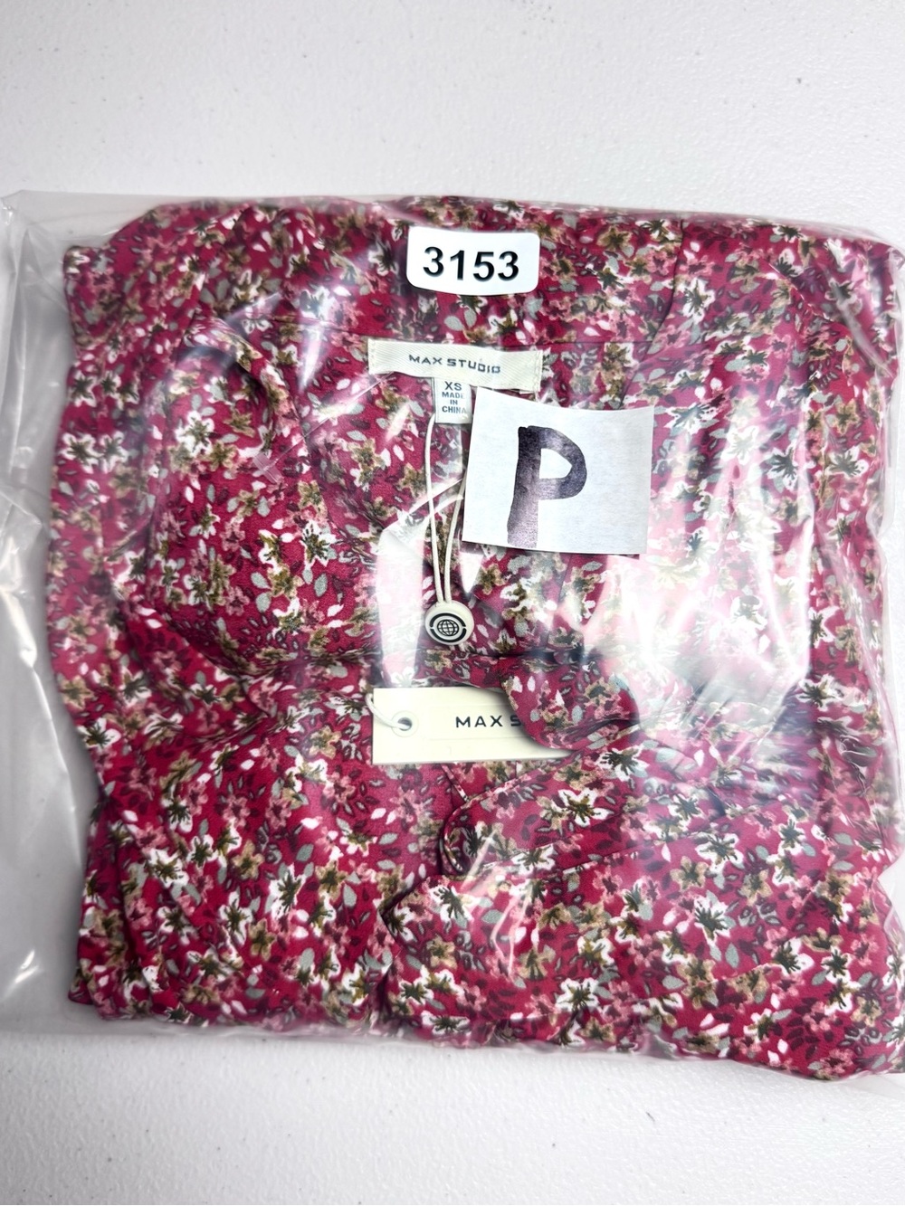 Max Studio Smocked Waist Midi Dress Red Floral Flowy V Neck Bow XS - Picture 7 of 10